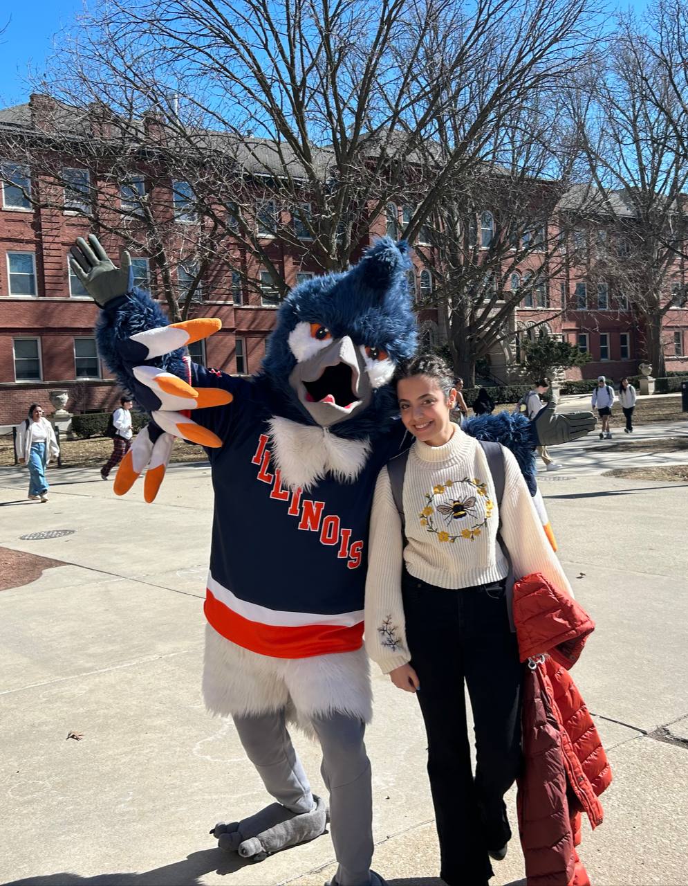 With UIUC mascot